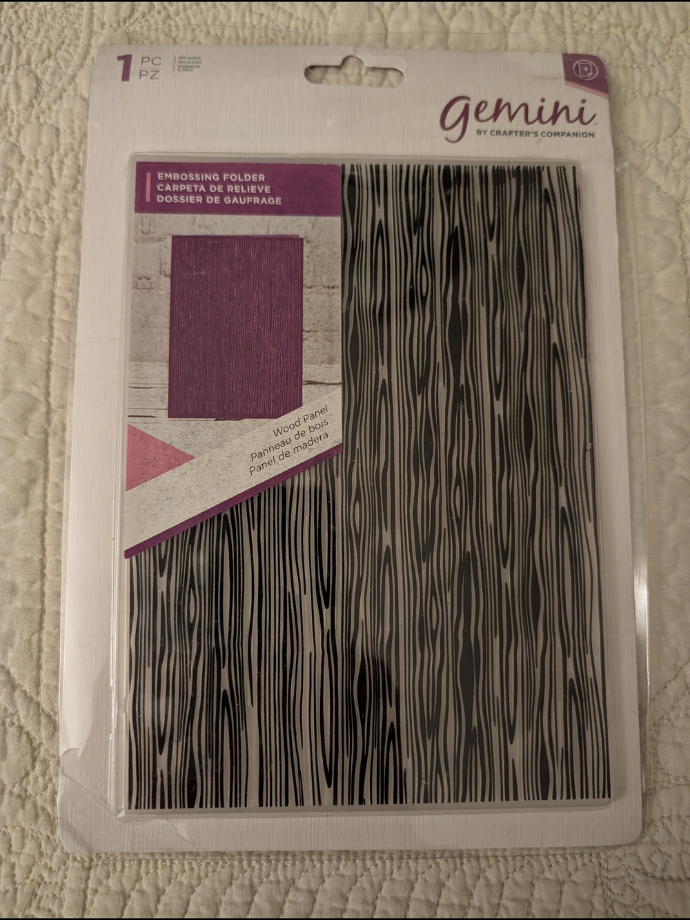 Gemini Wood Panel Embossing Folder - Black